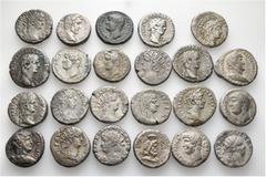 Group Lots A lot containing 23 billon coins. All: Roman Provincial. Alexandrian Tetradrachms. Fine to very fine. LOT SOLD AS IS, NO RETURNS. 23 coins in lot. From the collection of Walter Uhrmeister, 