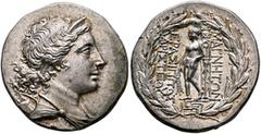 Greek IONIA. Magnesia ad Maeandrum. Circa 155-145 BC. Tetradrachm (Silver, 29 mm, 17.14 g, 12 h), Attic standard, Erasippos, son of Aristeos, magistrate. Diademed and draped bust of Artemis to right, 