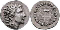 The Basileia Hellenika Collection of Exceptional Tetradrachms KINGS OF PONTOS. Mithradates VI Eupator, circa 120-63 BC. Tetradrachm (Silver, 31 mm, 16.81 g, 11 h), Pergamon, BE 223, 9th month = June 7