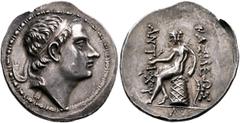 The Basileia Hellenika Collection of Exceptional Tetradrachms SELEUKID KINGS. Antiochos III ‘the Great’, 222-187 BC. Tetradrachm (Silver, 34 mm, 16.95 g, 11 h), uncertain mint 57, likely in Phrygia (S