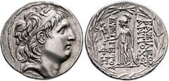 The Basileia Hellenika Collection of Exceptional Tetradrachms SELEUKID KINGS. Antiochos VII Euergetes (Sidetes), 138-129 BC. Tetradrachm (Silver, 29 mm, 16.86 g, 12 h), Antiochia on the Orontes. Diade