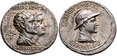 The Basileia Hellenika Collection of Exceptional Tetradrachms BAKTRIA, Greco-Baktrian Kingdom. Eukratides I, circa 170-145 BC. Tetradrachm (Silver, 29 mm, 17.00 g, 12 h), dynastic pedigree issue (?). 