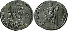 Roman Provincial CILICIA. Mallus. Macrinus, 217-218. Hexassarion (Bronze, 37 mm, 25.00 g, 6 h), CY 283 = spring-summer 217. ΑΥΤΟΚ ΚΑΙϹ ΜΑΡΚ ΟΠЄΛ ϹЄΥΗΡ ΜΑΚΡЄΙΝΟΝ Laureate, draped and cuirassed bust of 