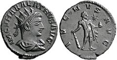 Roman Imperial Vabalathus, usurper, 268-272. Antoninianus (Bronze, 20 mm, 3.64 g, 12 h), Antiochia, March-May 272. IM C VHABALATHVS AVG Radiate, draped and cuirassed bust of Vabalathus to right, seen 
