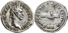 Roman Imperial Nerva, 96-98. Denarius (Silver, 19 mm, 3.03 g, 6 h), Rome, 97. IMP NERVA CAES AVG P M TR P COS III P P Laureate head of Nerva to right. Rev. CONCORDIA EXERCITVVM Clasped hands, holding 