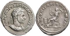 Roman Imperial Macrinus, 217-218. Antoninianus (Silver, 23 mm, 5.47 g, 6 h), Rome, 217. IMP C M OPEL SEV MACRINVS AVG Radiate and cuirassed bust of Macrinus to right. Rev. SECVRITAS TEMPORVM Securitas