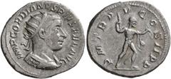 Roman Imperial Gordian III, 238-244. Antoninianus (Silver, 23 mm, 4.45 g, 7 h), Antioch, 242-243. IMP GORDIANVS PIVS FEL AVG Radiate, draped and cuirassed bust of Gordian III to right, seen from behin