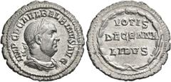 Roman Imperial Balbinus, 238. Denarius (Silver, 20 mm, 2.56 g, 12 h), Rome, circa April-June 238. IMP C D CAEL BALBINVS AVG Laureate, draped and cuirassed bust of Balbinus to right. Rev. VOTIS / DECEN