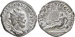 Roman Imperial Postumus, Romano-Gallic Emperor, 260-269. Antoninianus (Billon, 22 mm, 3.97 g, 12 h), Cologne, summer 260. IMP C M CASS LAT POSTIMVS (sic!) P F AVG Radiate, draped and cuirassed bust of