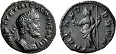 Roman Imperial Tetricus I, Romano-Gallic Emperor, 271-274. 'Denarius' (Bronze, 20 mm, 3.26 g, 6 h), offstrike from Aureus dies, Cologne, autumn 272. IMP C TETRICVS PIVS AVG Laureate and cuirassed bust