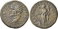 Roman Provincial GALATIA. Pessinus. Septimius Severus , 193-211. Tetrassarion (Orichalcum, 30 mm, 16.36 g, 1 h). Laureate bust of Septimius Severus to left, with aegis on shoulder. Rev. •ΓAΛ•TOΛ•ΠECCI