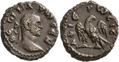 Roman Provincial EGYPT. Alexandria. Divus Carus , died 283. Tetradrachm (Potin, 19 mm, 7.70 g, 12 h), 283-284. ΘЄω KAPω CЄB Laureate head of Divus Carus to right. Rev. AΦIЄPωCIC Eagle standing left, w
