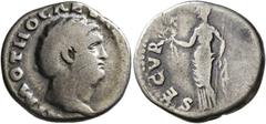 Roman Imperial Otho, 69. Denarius (Silver, 17 mm, 2.94 g, 6 h), Rome. IMP M OTHO CAESAR [AVG TR P] Bare head of Otho to right. Rev. SECVRI[TAS P R] Securitas standing front, head to left, holding wrea