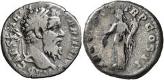 Roman Imperial Pertinax, 193. Denarius (Silver, 17 mm, 2.95 g, 12 h), Rome. IMP CAES [P] HELV PERTIN AVG Laureate head of Pertinax to right. Rev. [AEQV]IT AVG TR P COS II Aequitas standing front, head