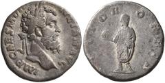 Roman Imperial Didius Julianus, 193. Denarius (Silver, 17 mm, 2.80 g, 6 h), Rome. IMP CAES M DID IVLIAN AVG Laureate head of Didius Julianus to right. Rev. [RE]CTOR ORBIS Didius Julianus, togate, stan