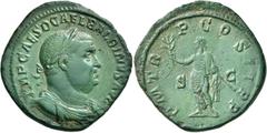 Roman Imperial Balbinus, 238. Sestertius (Orichalcum, 32 mm, 18.33 g, 12 h), Rome, April-June 238. IMP CAES D CAEL BALBINVS AVG Laureate, draped and cuirassed bust of Balbinus to right. Rev. P M TR P 