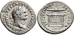 Roman Imperial Titus, 79-81. Denarius (Silver, 19 mm, 3.30 g, 6 h), Rome, 80. IMP TITVS CAES VESPASIAN AVG P M Laureate head of Titus to right. Rev. TR P IX IMP XV COS VIII P P Winged thunderbolt set 