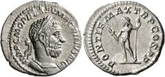 Roman Imperial Macrinus, 217-218. Denarius (Silver, 20 mm, 2.68 g, 6 h), Rome, summer 217-early 218. IMP C M OPEL SEV MACRINVS AVG Laureate and cuirassed bust of Macrinus to right. Rev. IOVI CONSERVAT