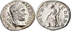 Roman Imperial Macrinus, 217-218. Denarius (Silver, 19 mm, 3.61 g, 6 h), Rome, 218. IMP C M OPEL SEV MACRINVS AVG Laureate, draped and cuirassed bust of Macrinus to right, seen from behind. Rev. P M T