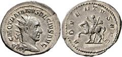 Roman Imperial Trajan Decius, 249-251. Antoninianus (Silver, 24 mm, 4.35 g, 2 h), Rome. IMP C M Q TRAIANVS DECIVS AVG Laureate, draped and cuirassed bust of Trajan Decius to right, seen from behind. R