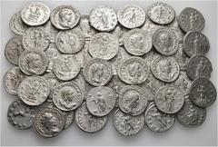 Group Lots A lot containing 49 silver coins. Includes: Gordian III (11), Philip I (7), Otacilia Severa (1), Philip II (5), Trajan Decius (6), Herennia Etruscilla (3), Herennius Etruscus (2), Trebonian