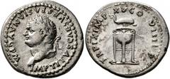 Roman Imperial Titus, 79-81. Denarius (Silver, 19 mm, 3.32 g, 6 h), Rome, January-June 80. IMP TITVS CAES VESPASIAN AVG P M Laureate head of Titus to left. Rev. TR P IX IMP XV CO[S] VIII P P Tripod wi