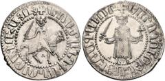 Medieval & Islamic ARMENIA, Cilician Armenia. Royal. Gosdantin I , 1298-1299. Double Tram (Silver, 27 mm, 6.05 g, 3 h), Sis. +ԿՈՍՏԱՆԴԻԱՆ ՈՍ ԹԱԳ ՈՐ ՀԱՅՈՑ ('Gosdantin King of the Armenians' in Armenian)
