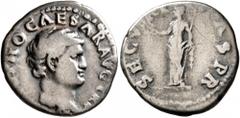 Roman Imperial Otho, 69. Denarius (Silver, 17 mm, 3.05 g, 6 h), Rome. [IMP] OTHO CAESAR AVG TR P Bare head of Otho to right. Rev. SECVRITAS P R Securitas standing front, head to left, holding wreath i