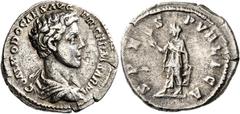 Roman Imperial Commodus, as Caesar, 166-177. Denarius (Silver, 19 mm, 3.22 g, 6 h), Rome, 175-176. COMMODO CAES AVG FIL GERM SARM Bare-headed and draped bust of Commodus to right, seen from behind. Re