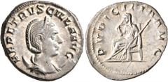 Roman Imperial Herennia Etruscilla, Augusta, 249-251. Antoninianus (Silver, 22 mm, 4.58 g, 11 h), Rome. HER ETRVSCILLA AVG Diademed and draped bust of Herennia Etruscilla set on crescent to right. Rev