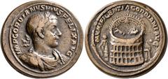Miscellaneous ELECTROTYPES AND MUSEUM REPLICA. Gordian III, 238-244. 'Medallion' (Bronze, 38 mm, 53.19 g, 1 h), a 19th or early 20th century cast. IMP GORDIANVS PIVS FELIX AVG Laureate, draped and cui