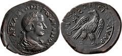 Roman Provincial CILICIA. Elaiussa-Sebaste. Gordian III, 238-244. Hexassarion (Bronze, 34 mm, 14.44 g, 7 h). MAPK•ANTΩNI•ΓOPΔIANOC Laureate, draped and cuirassed bust of Gordian III to right, seen fro