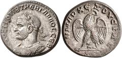 Roman Provincial SYRIA, Seleucis and Pieria. Antioch. Trebonianus Gallus, 251-253. Tetradrachm (Billon, 25 mm, 12.12 g, 12 h), 251. AYTOK K Γ OYIB TPЄB ΓAΛΛOC CЄB Laureate, draped and cuirassed bust o
