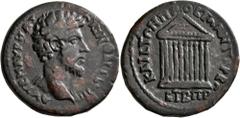 Roman Provincial CILICIA. Anazarbus. Marcus Aurelius, 161-180. Tetrassarion (Bronze, 30 mm, 18.91 g, 1 h), CY 182 = 163/4. ΑYΤ Κ Μ ΑYΡΗ ΑΝΤΩΝΙΝ СEΒ YΠ Γ Bare head of Marcus Aurelius to right, with sli
