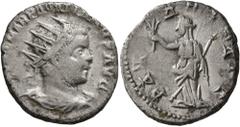 Roman Imperial Pacatian, usurper, circa 248-249. Antoninianus (Silver, 21 mm, 4.12 g, 12 h), Viminacium. IMP TI CL MAR PACATIANVS AVG Radiate, draped and cuirassed bust of Pacatian to right, seen from