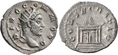 Roman Imperial Trajan Decius, 249-251. Antoninianus (Silver, 23 mm, 3.50 g, 7 h), commemorative issue for Divus Commodus (died 192), Rome, 250-251. DIVO COMMODO Radiate head of Divus Commodus to right