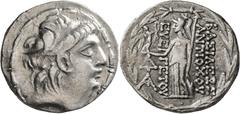 Greek SELEUKID KINGS OF SYRIA. Antiochos VII Euergetes (Sidetes), 138-129 BC. Tetradrachm (Silver, 28 mm, 15.82 g, 12 h), Antiochia on the Orontes (?). Diademed head of Antiochos VII to right. Rev. ΒΑ