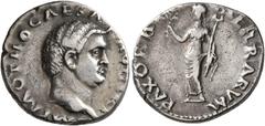 Roman Imperial Otho, 69. Denarius (Silver, 19 mm, 3.33 g, 6 h), Rome. IMP M OTHO CAESAR AVG TR P Bare head of Otho to right. Rev. PAX ORBIS TERRARVM Pax standing front, head to left, holding branch in