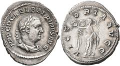 Roman Imperial Balbinus, 238. Denarius (Silver, 21 mm, 3.00 g, 7 h), Rome, circa April-June 238. IMP C D CAEL BALBINVS AVG Laureate, draped and cuirassed bust of Balbinus to right. Rev. VICTORIA AVGG 