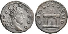 Roman Imperial Trajan Decius, 249-251. Antoninianus (Billon, 22 mm, 3.30 g, 12 h), commemorative issue for Divus Commodus (died 192), a contemporary cast imitation from an irregular mint, after 250. D