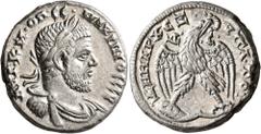 Roman Provincial SYRIA, Seleucis and Pieria. Antioch. Macrinus, 217-218. Tetradrachm (Silver, 25 mm, 13.92 g, 11 h). AYT•K•M•OΠЄΛ•CЄ•MAKPINOC CЄB Laureate, draped and cuirassed bust of Macrinus to rig