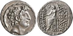 Greek SELEUKID KINGS OF SYRIA. Antiochos VIII Epiphanes (Grypos), 121/0-97/6 BC. Tetradrachm (Silver, 27 mm, 15.91 g, 1 h), Antiochia on the Orontes, 109-96. Diademed head of Antiochos VIII to right. 
