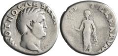 Roman Imperial Otho, 69. Denarius (Silver, 18 mm, 3.06 g, 6 h), Rome, 15 January-16 April 69. [IMP] M OTHO CAESAR A[VG TR P] Bare head of Otho to right. Rev. [PAX OR]BIS TERRARVM Pax standing front, h