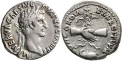 Roman Imperial Nerva, 96-98. Denarius (Silver, 18 mm, 3.41 g, 12 h), Rome, 97. IMP NERVA CAES AVG P M TR P COS III P P Laureate head of Nerva to right. Rev. CONCORDIA EXERCITVVM Clasped right hands ho