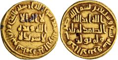 Early Medieval & Islamic ISLAMIC, Umayyad Caliphate. temp. 'Abd al-Malik ibn Marwan, AH 65-86 / AD 685-705. Dinar (Gold, 19 mm, 4.25 g, 7 h), no mint name, AH 79 = AD 698/9. In inner field: 'no God bu