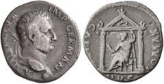 An old Swiss collection Vitellius, 69. Denarius (Silver, 17 mm, 3.27 g, 8 h), Lugdunum, March-July 69. A VITELLIVS IMP GERMAN Laureate head of Vitellius to right, with globe at point of neck. Rev. I O