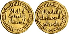 Early Medieval & Islamic ISLAMIC, Umayyad Caliphate. temp. al-Walid I ibn 'Abd al-Malik, AH 86-96 / AD 705-715. Dinar (Gold, 20 mm, 4.19 g, 7 h), no mint name, AH 87 = AD 705/6. In inner field: 'no Go