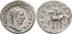 Roman Imperial Trajan Decius, 249-251. Antoninianus (Silver, 22 mm, 4.29 g, 12 h), Rome, 249. IMP TRAIANVS DECIVS AVG Radiate, draped and cuirassed bust of Trajan Decius to right, seen from behind. Re