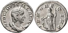 Roman Imperial Herennia Etruscilla, Augusta, 249-251. Antoninianus (Silver, 21 mm, 4.08 g, 1 h), Rome. HER ETRVSCILLA AVG Diademed and draped bust of Herennia Etruscilla set to right on crescent. Rev.