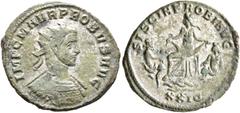 Roman Imperial Probus, 276-282. Antoninianus (Silvered bronze, 22 mm, 2.87 g, 1 h), Siscia, 277. IMP C M AVR PROBVS AVG Radiate and cuirassed bust of Probus to right. Rev. SISCIA PROBI AVG / XXIQ Sisc